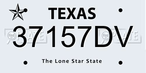 37157DV Texas License Plate