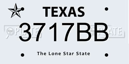 3717BB Texas License Plate