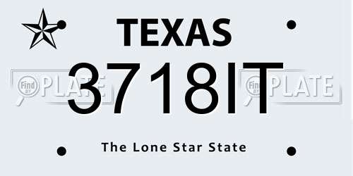 3718IT Texas License Plate