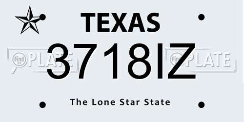 3718IZ Texas License Plate