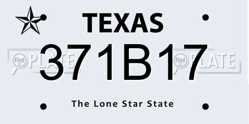 371B17 Texas License Plate
