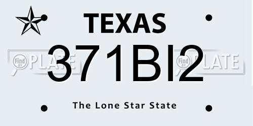371BI2 Texas License Plate