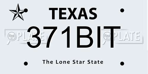 371BIT Texas License Plate