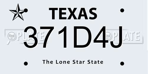 371D4J Texas License Plate