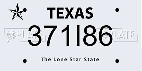 371I86 Texas License Plate