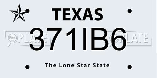 371IB6 Texas License Plate