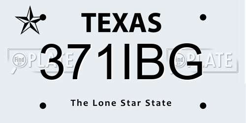 371IBG Texas License Plate