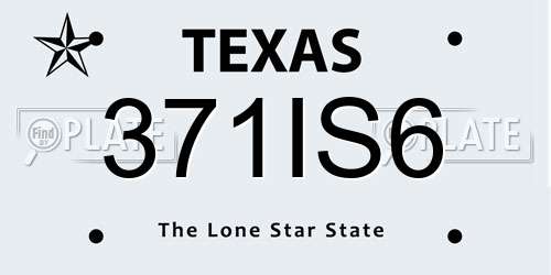 371IS6 Texas License Plate