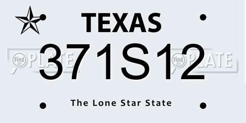 371S12 Texas License Plate
