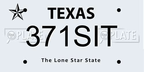 371SIT Texas License Plate