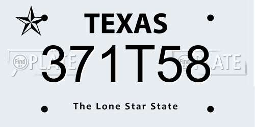 371T58 Texas License Plate