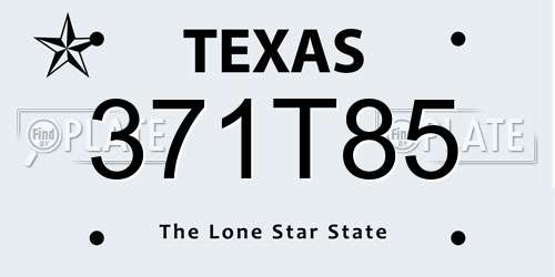 371T85 Texas License Plate
