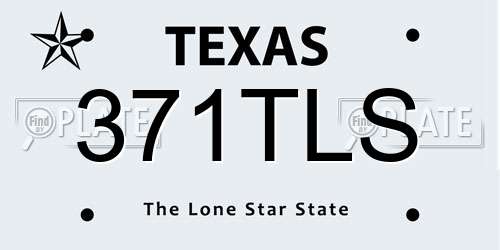371TLS Texas License Plate