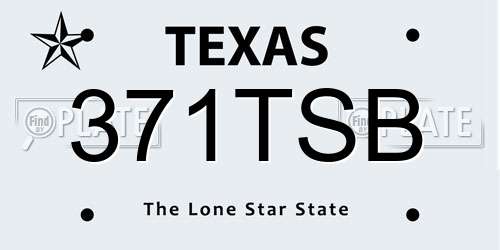 371TSB Texas License Plate