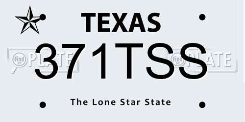 371TSS Texas License Plate