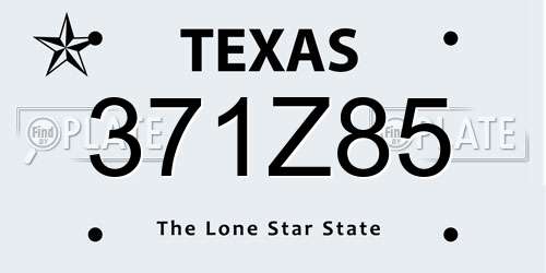 371Z85 Texas License Plate