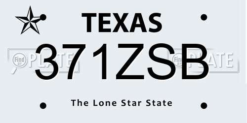 371ZSB Texas License Plate