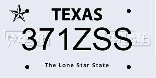 371ZSS Texas License Plate