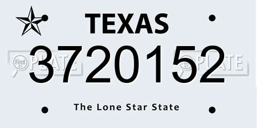 3720152 Texas License Plate