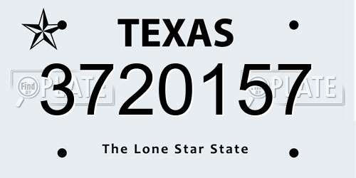 3720157 Texas License Plate