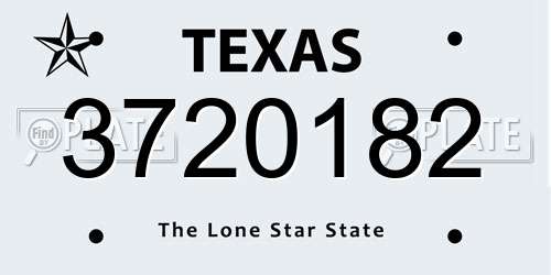 3720182 Texas License Plate