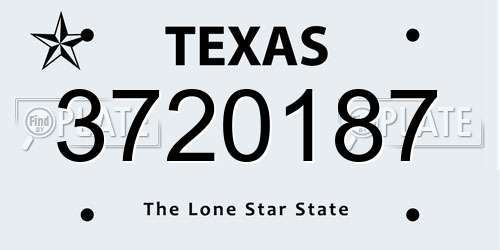 3720187 Texas License Plate