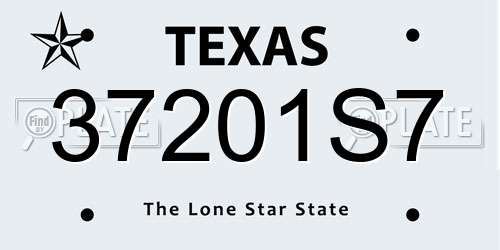 37201S7 Texas License Plate