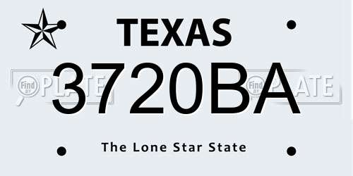 3720BA Texas License Plate
