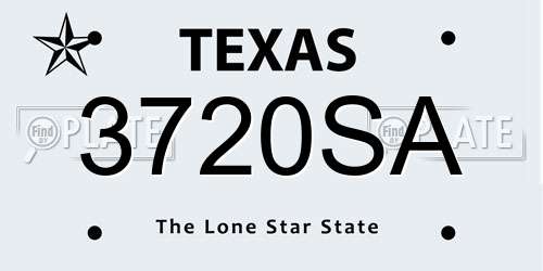 3720SA Texas License Plate