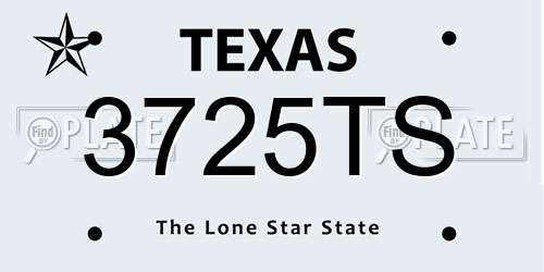 3725TS Texas License Plate