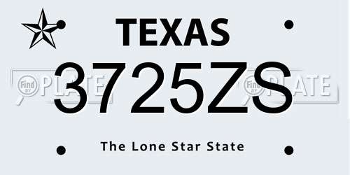 3725ZS Texas License Plate