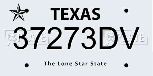 37273DV Texas License Plate