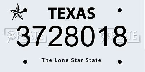 3728018 Texas License Plate