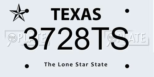 3728TS Texas License Plate
