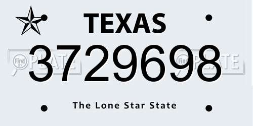 3729698 Texas License Plate