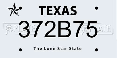 372B75 Texas License Plate