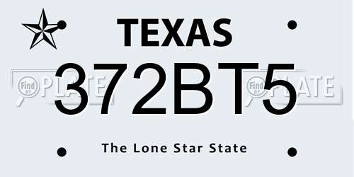372BT5 Texas License Plate