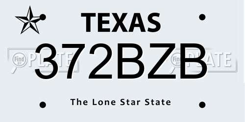 372BZB Texas License Plate