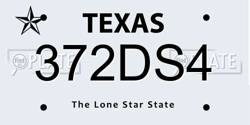 372DS4 Texas License Plate