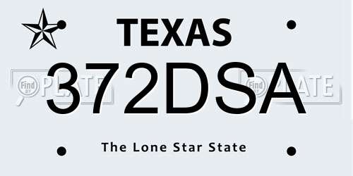 372DSA Texas License Plate