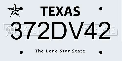 372DV42 Texas License Plate