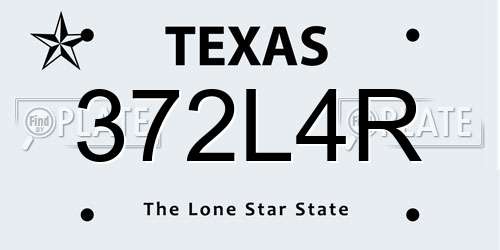 372L4R Texas License Plate