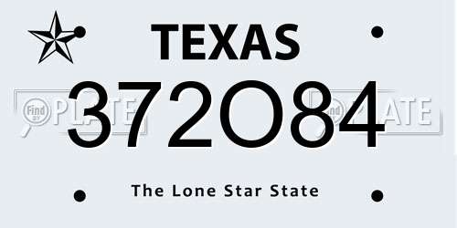 372O84 Texas License Plate