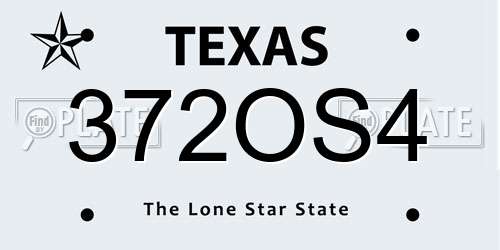 372OS4 Texas License Plate