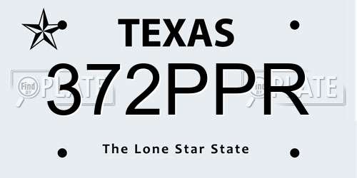 372PPR Texas License Plate