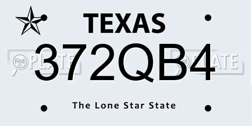 372QB4 Texas License Plate