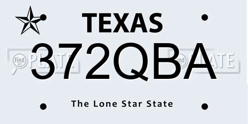 372QBA Texas License Plate