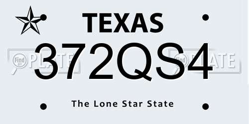 372QS4 Texas License Plate