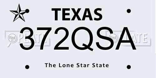372QSA Texas License Plate
