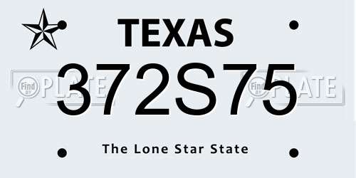 372S75 Texas License Plate